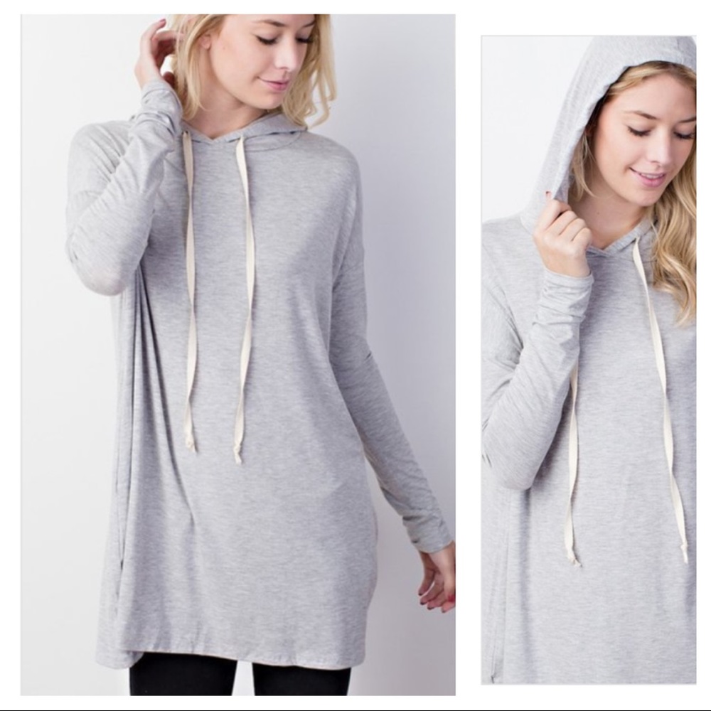 ✨LAST 2 H. GREY Bamboo Pocket long sleeve Hoodie